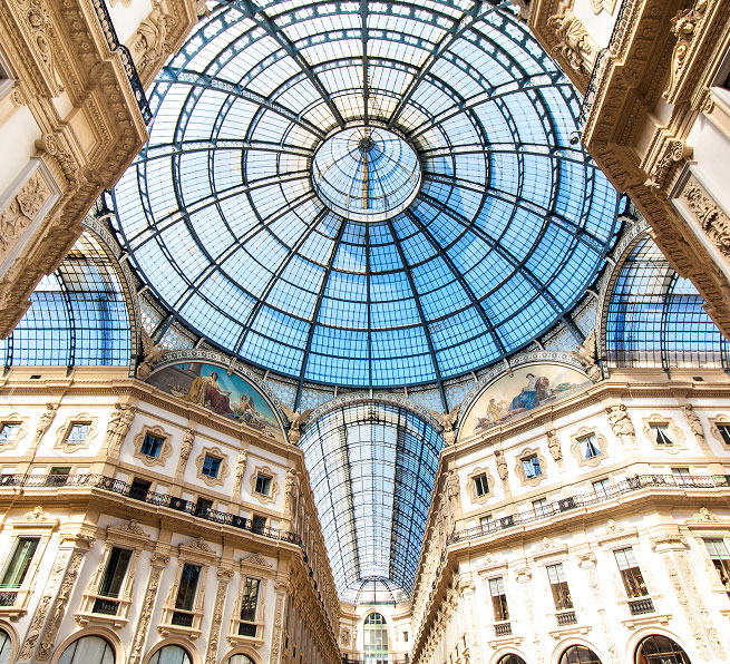Foto della cupola della Galleria Vittorio Emanuele a Milano 